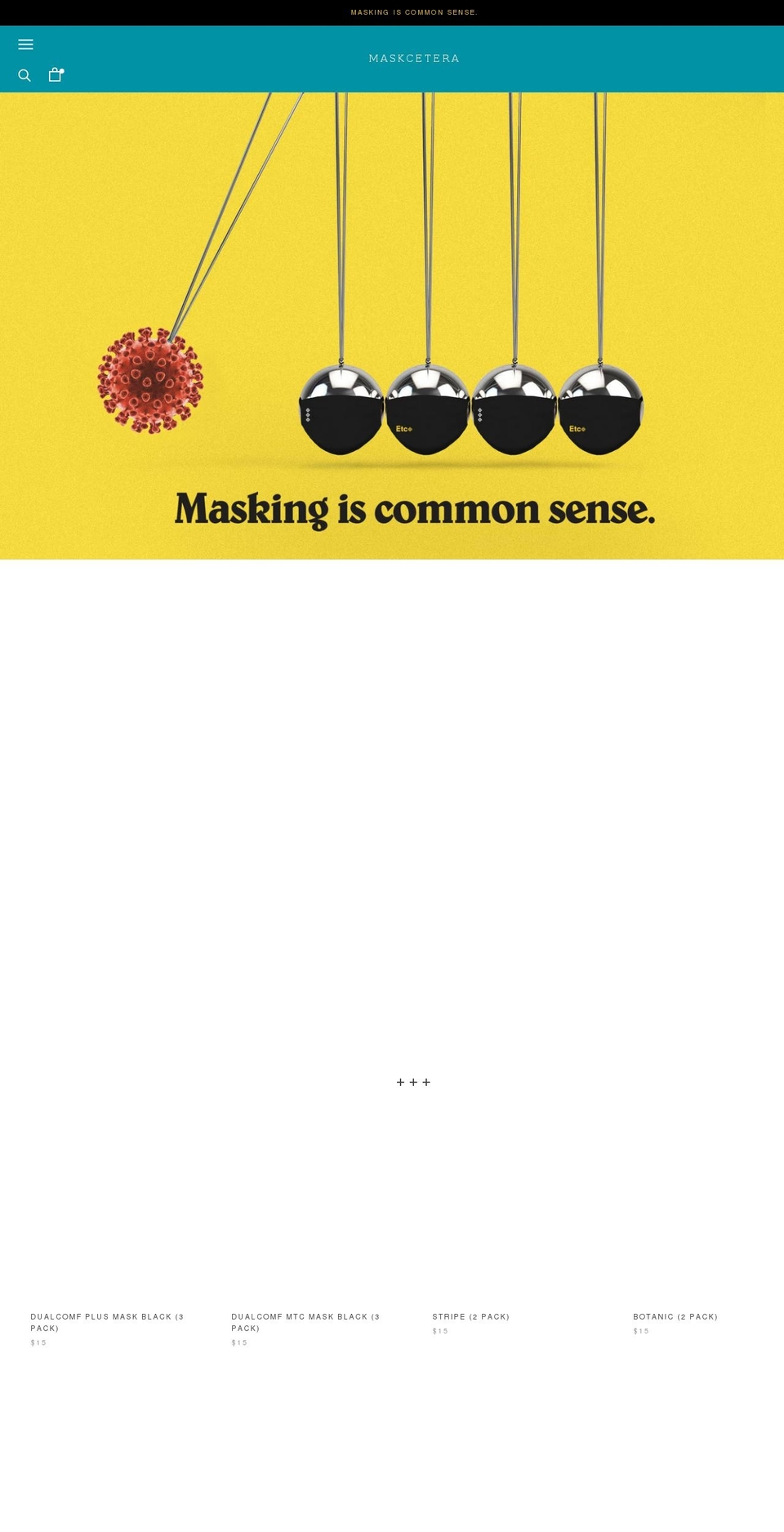 maskcetera.com shopify website screenshot