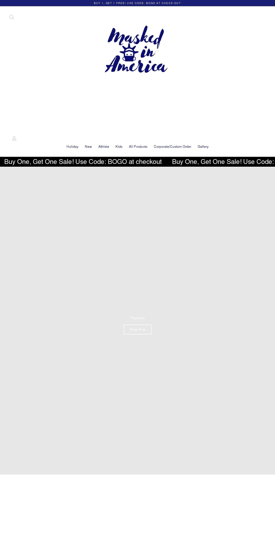 maskedinamerica.com shopify website screenshot