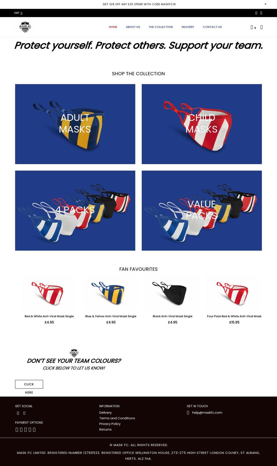 maskfc.com shopify website screenshot