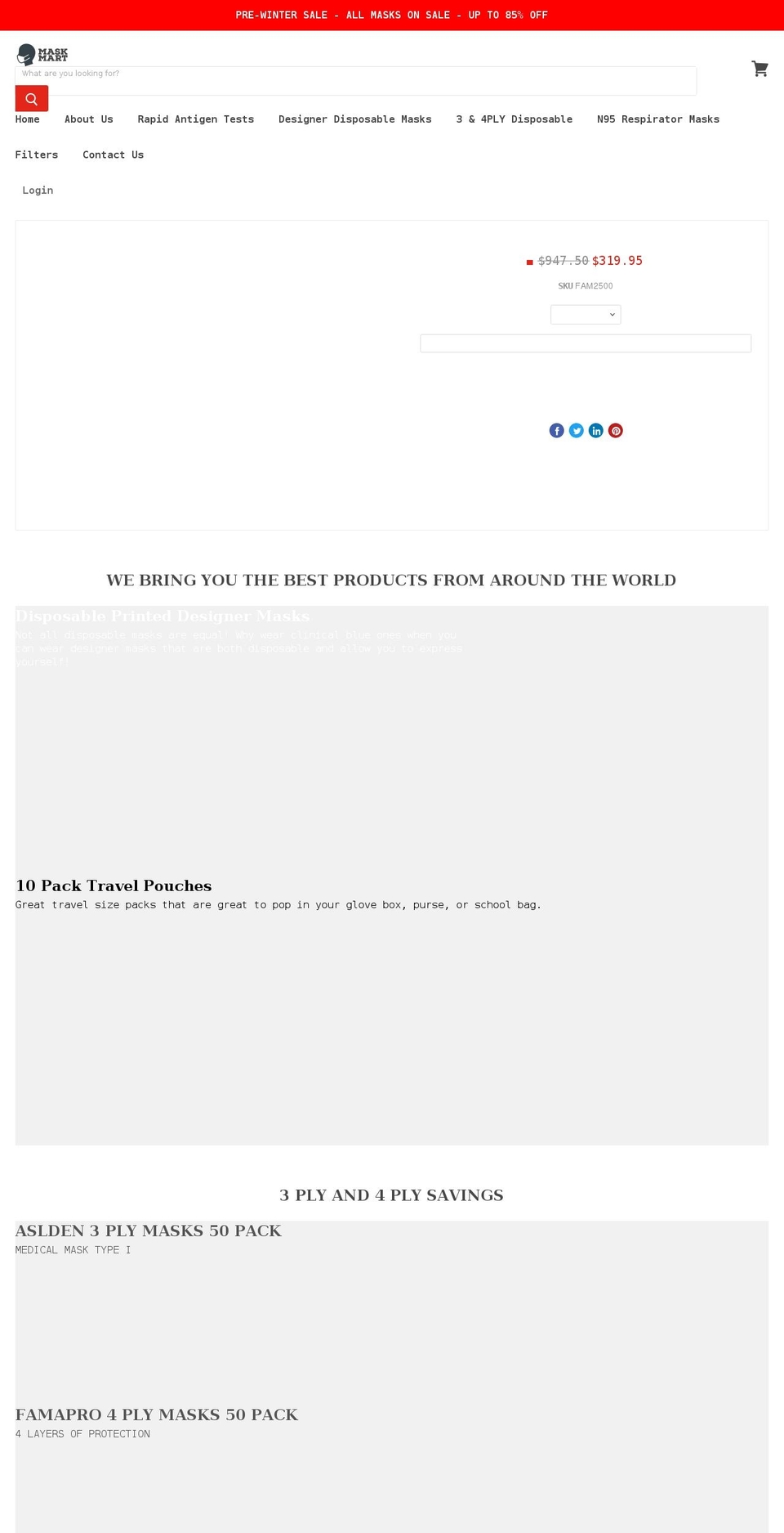maskmart.com.au shopify website screenshot