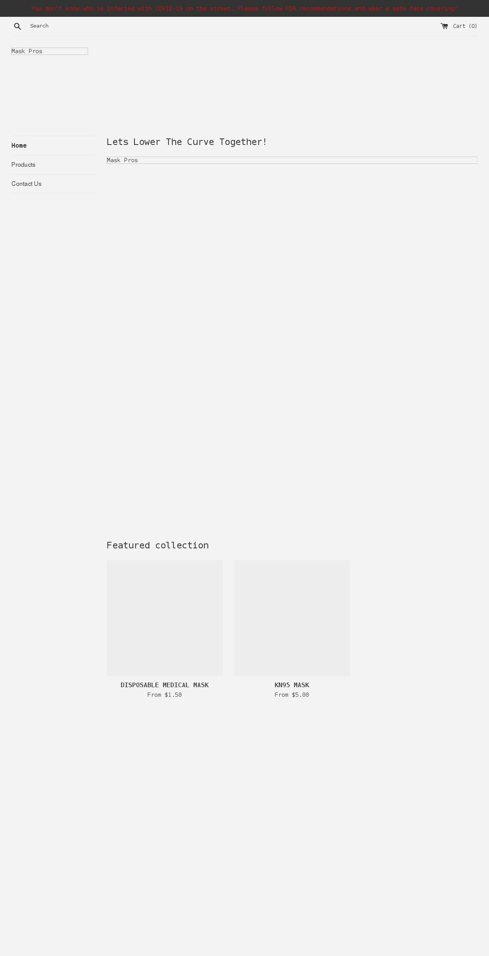 maskprosms.com shopify website screenshot