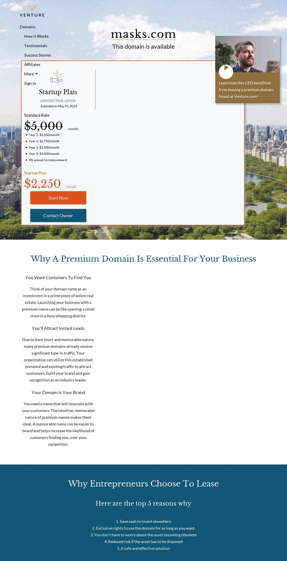 masks.com shopify website screenshot