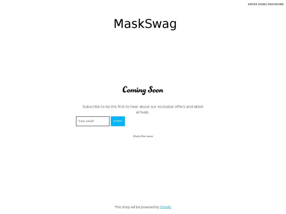 maskswagusa.com shopify website screenshot