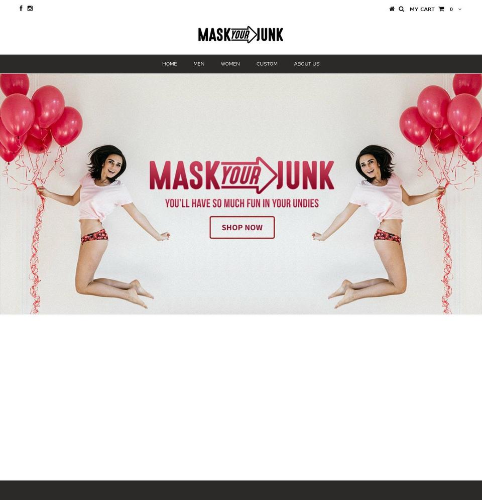 maskyourjunk.com — Shopify storefront screenshot