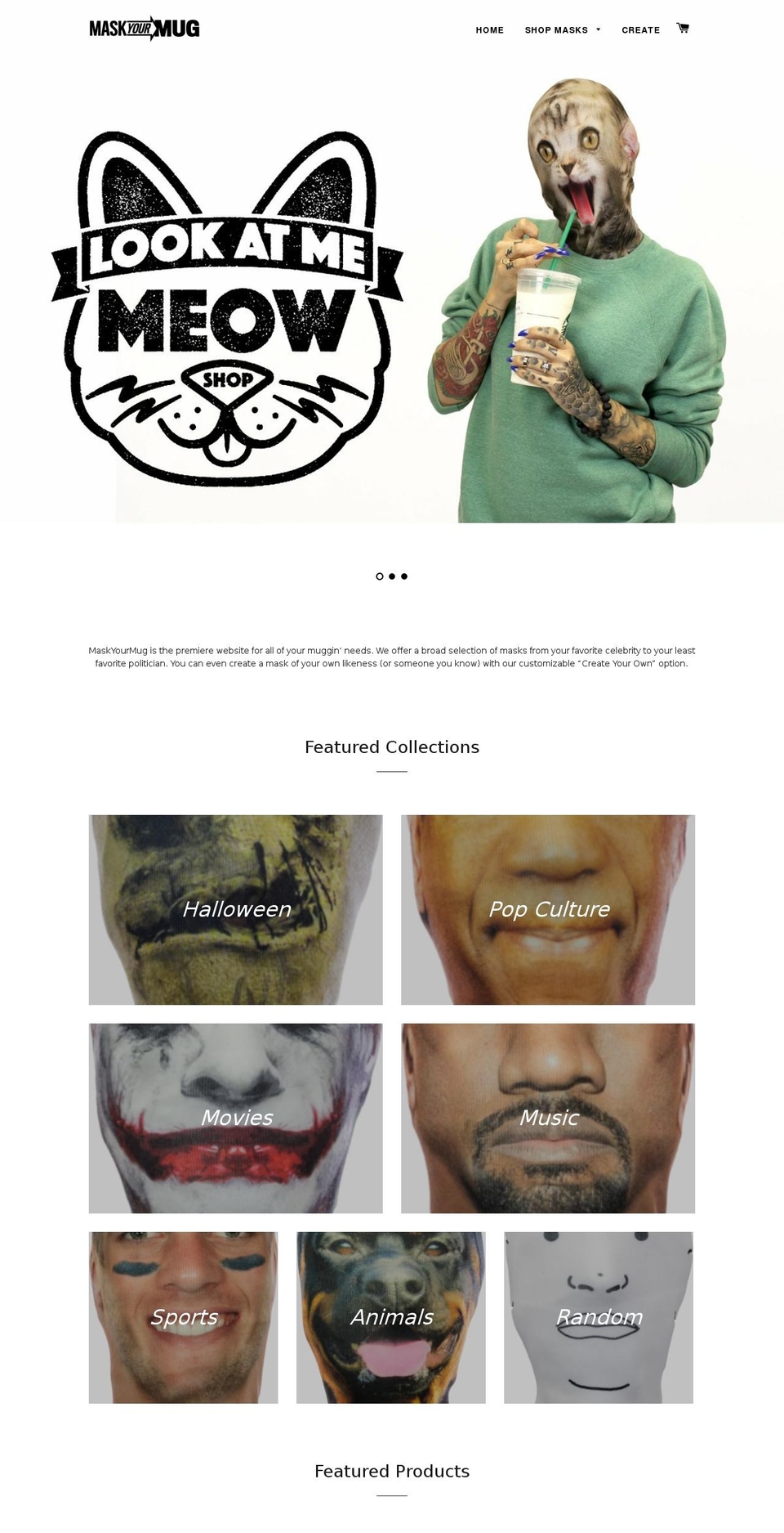 maskyourmug.com shopify website screenshot