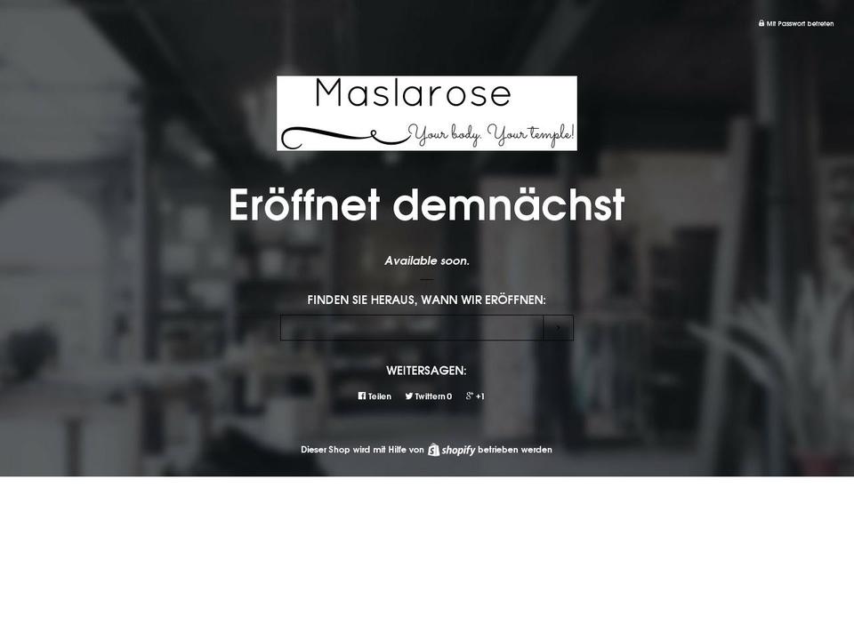maslarose.com — Shopify storefront screenshot