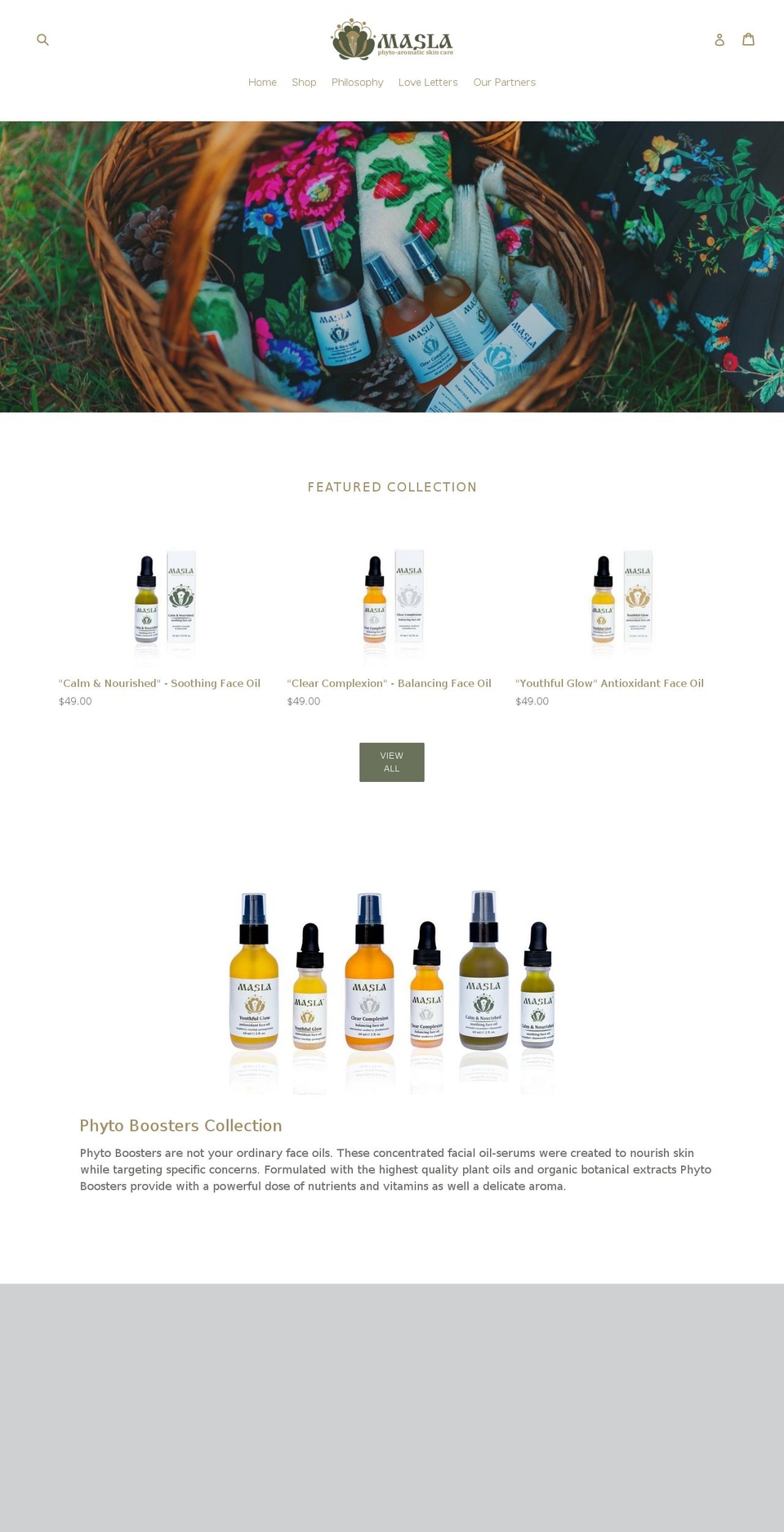 maslaskincare.com shopify website screenshot