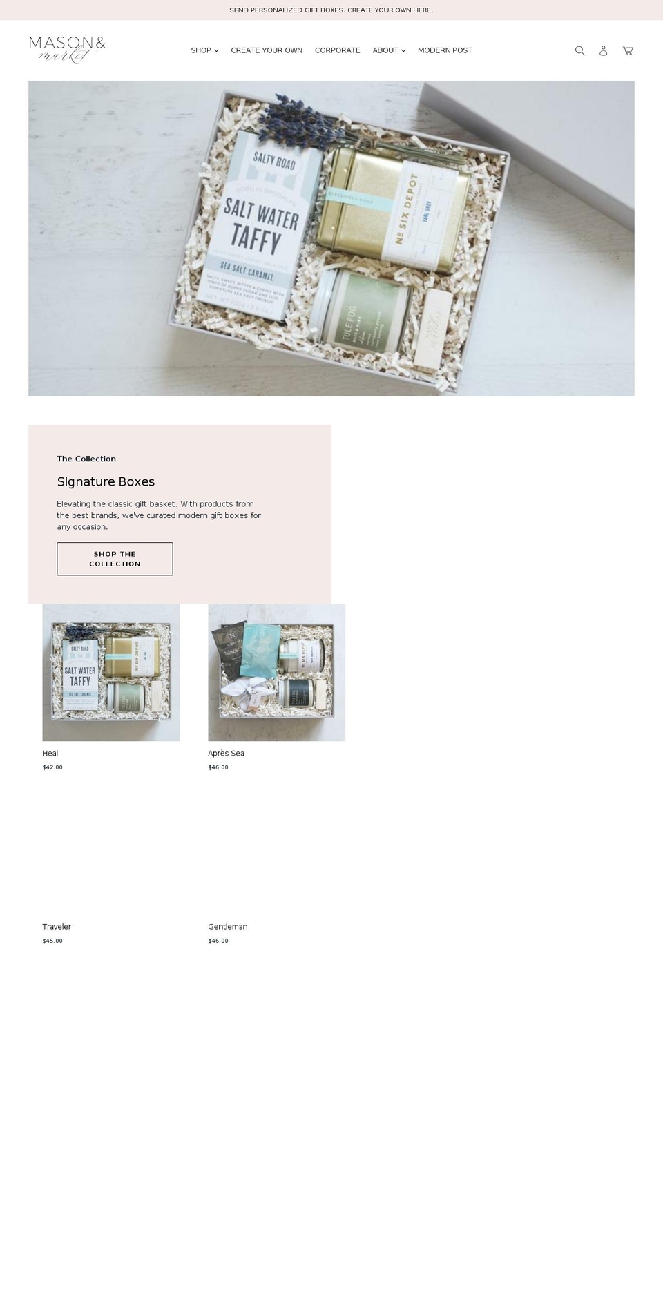 masonandmarket.com — Shopify storefront screenshot