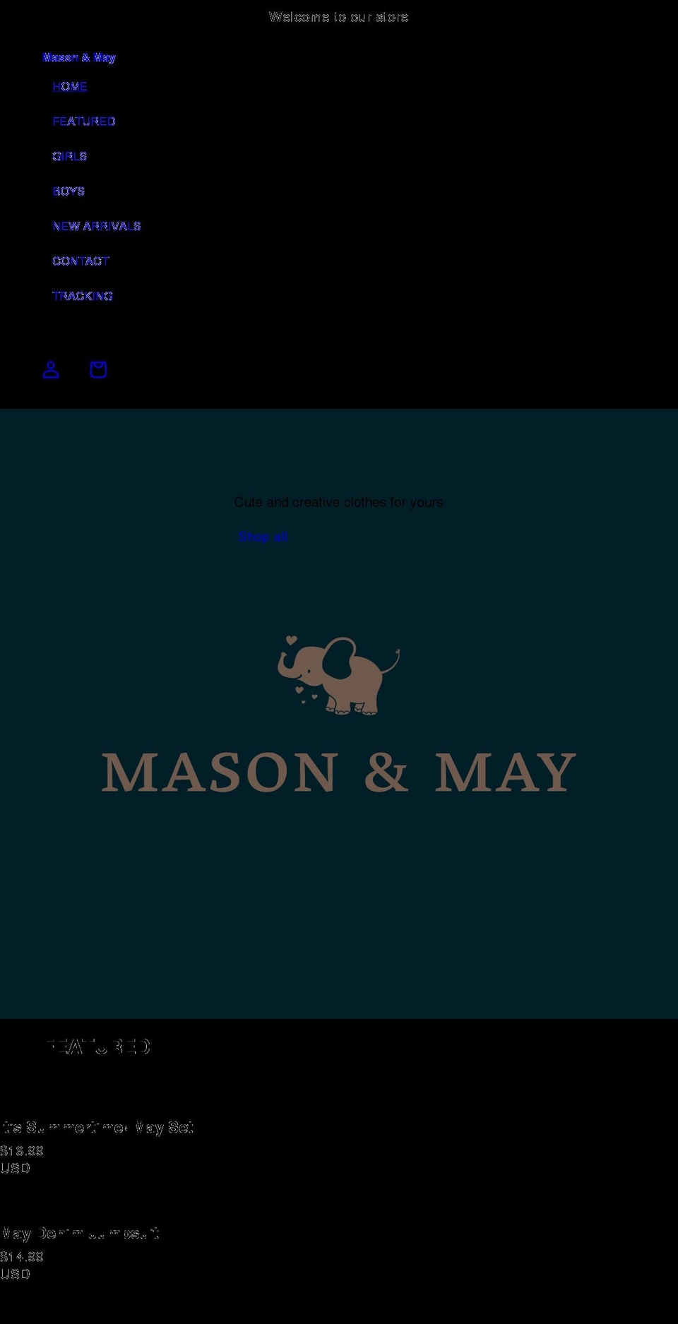 masonandmay.com shopify website screenshot