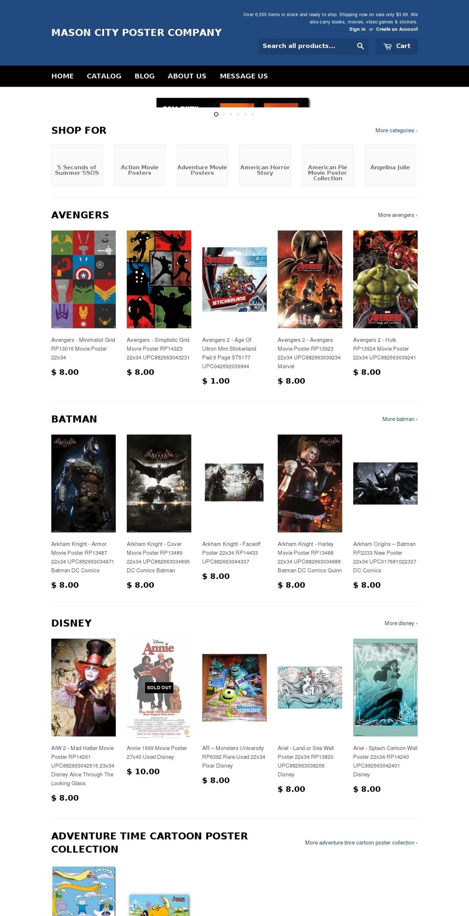 masoncityposters.com shopify website screenshot