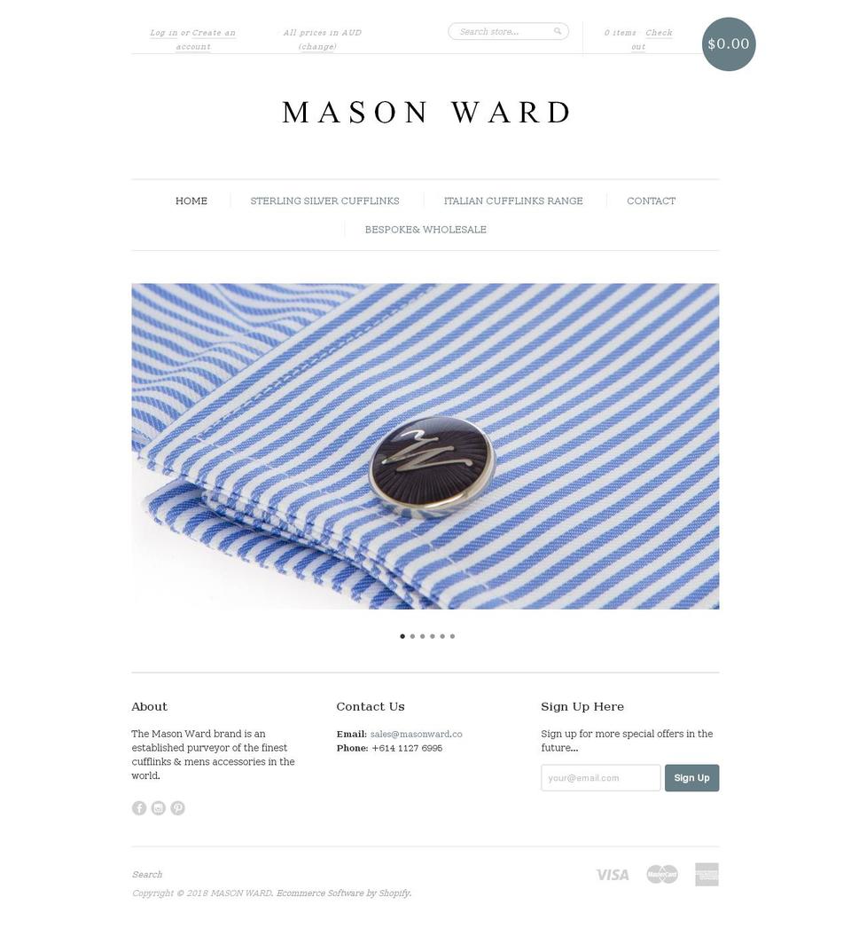 masoncomelbourne.com — Shopify storefront screenshot