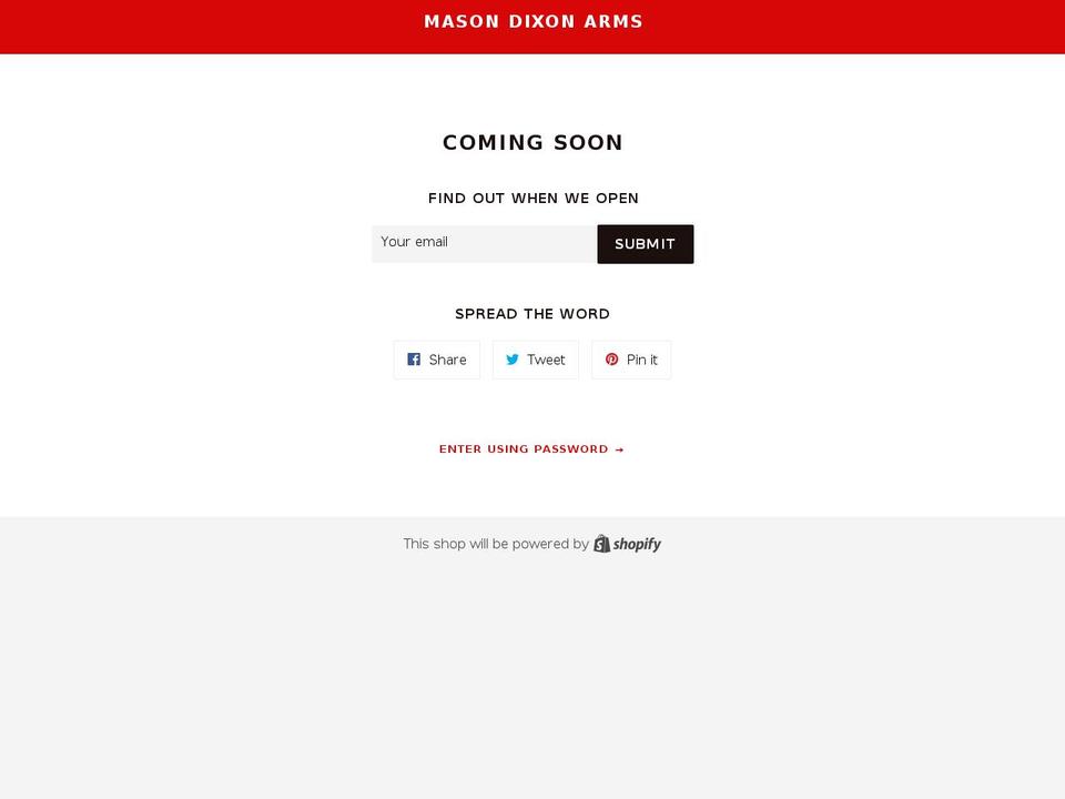 masondixonarms.com shopify website screenshot