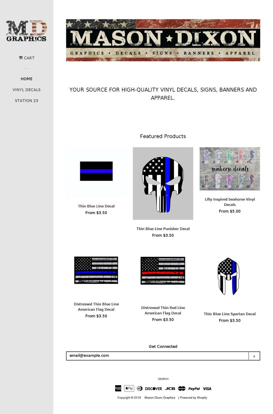 masondixongraphics.com — Shopify storefront screenshot