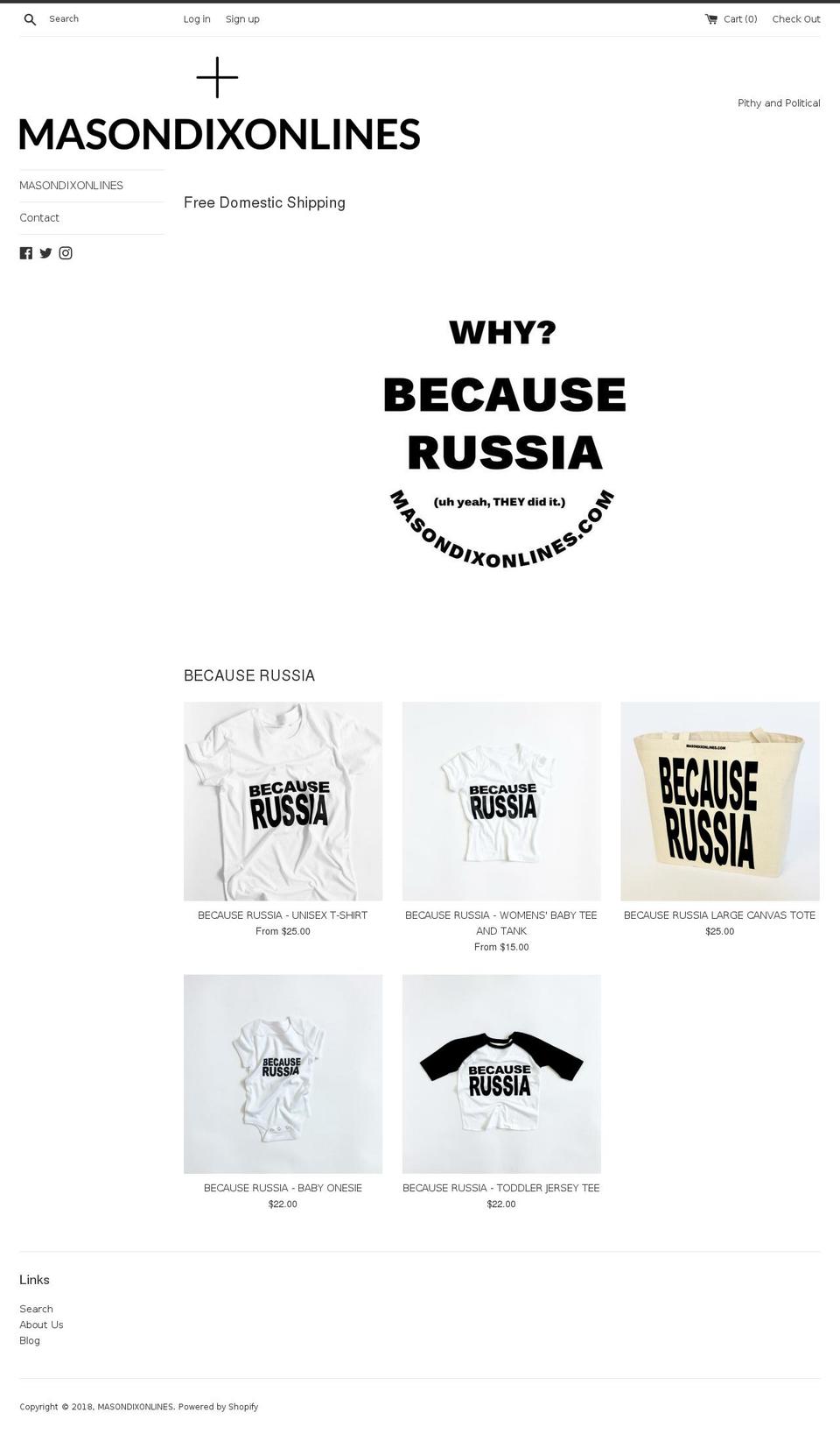 masondixonlines.com — Shopify storefront screenshot