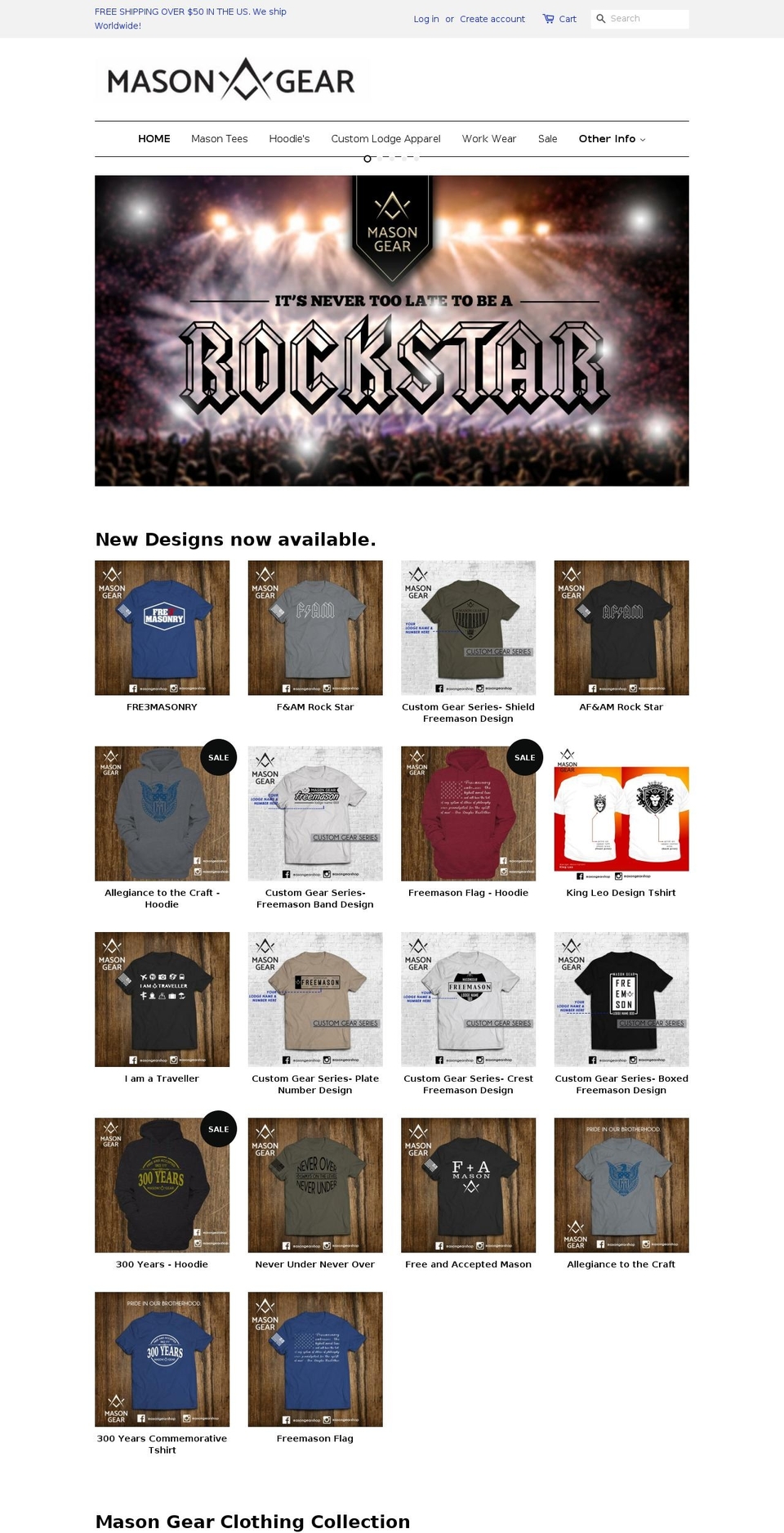 masongearshop.com — Shopify storefront screenshot