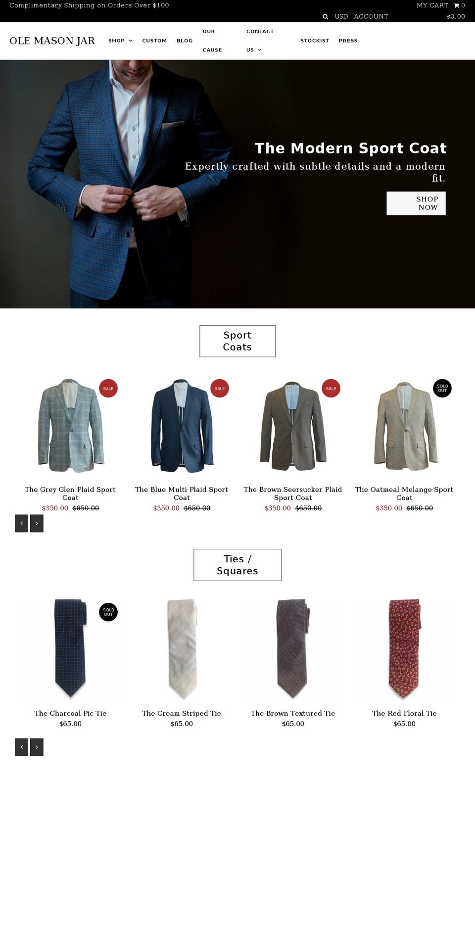 masonjarclothing.com — Shopify storefront screenshot