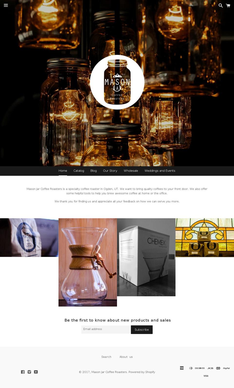 masonjarcoffee.com shopify website screenshot