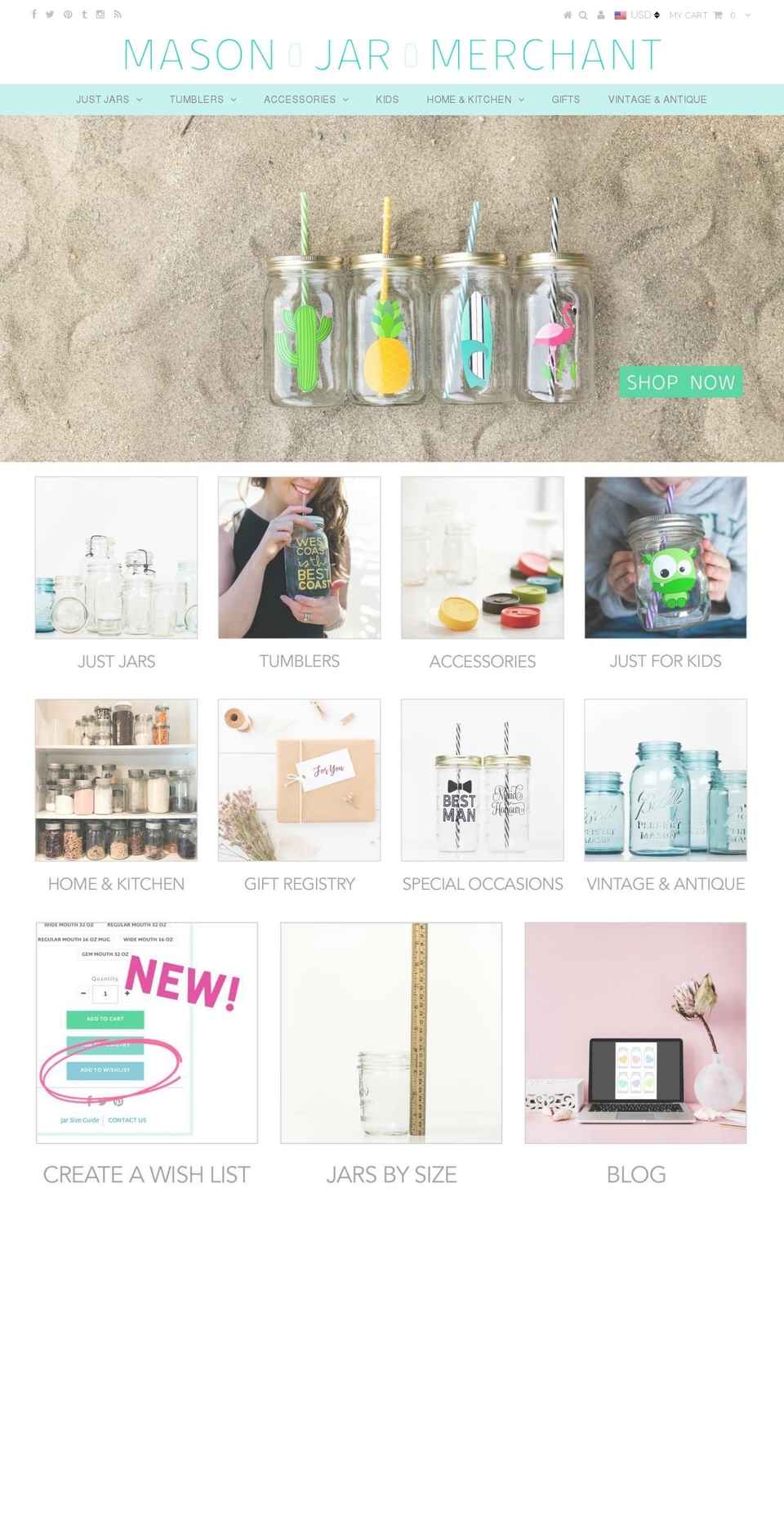 masonjarmerchant.com shopify website screenshot