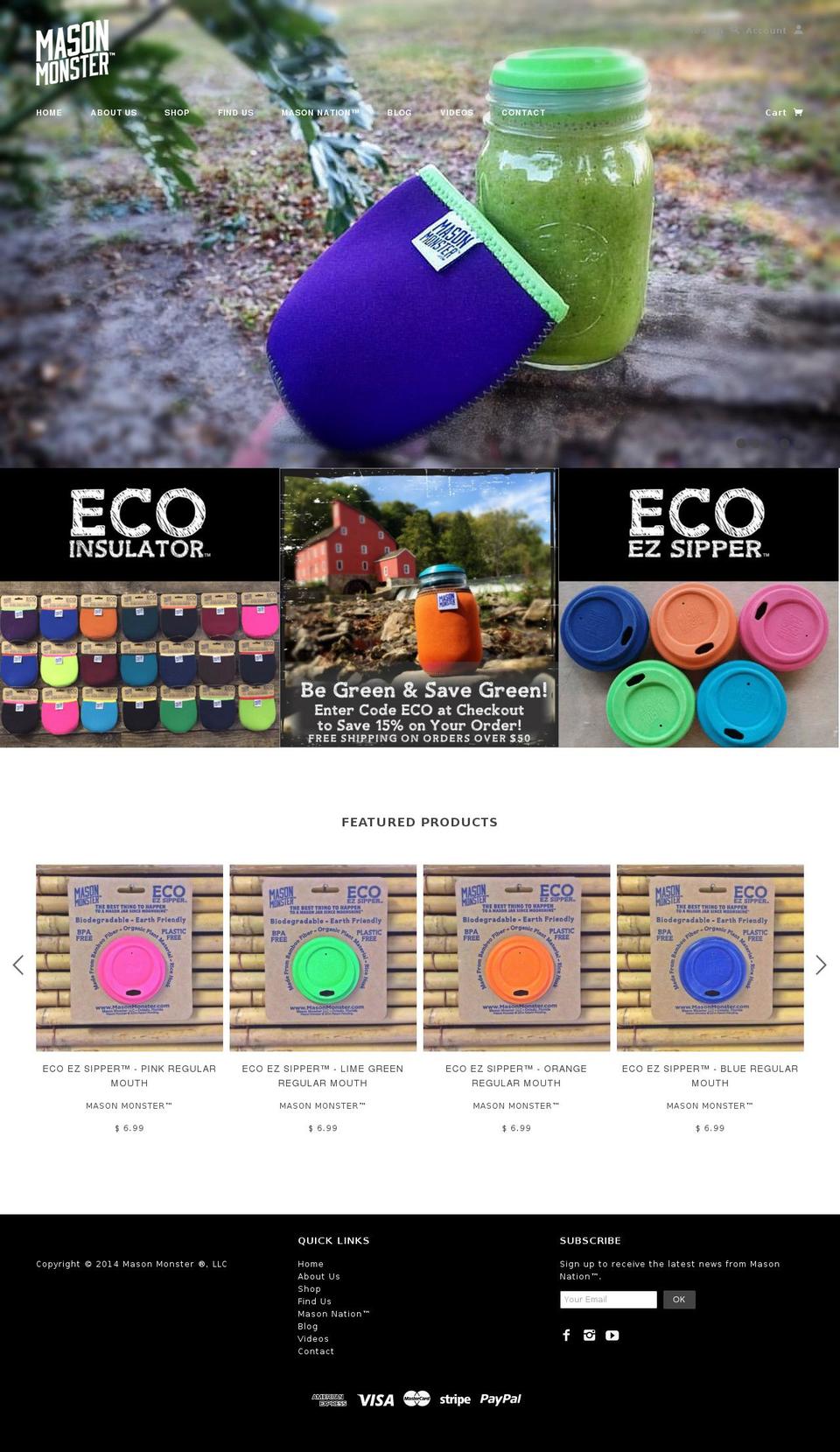 masonmonster.com shopify website screenshot