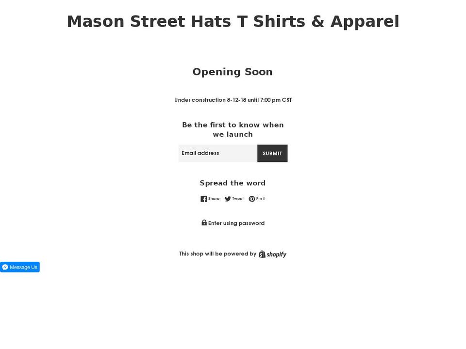 masonstreethats.com — Shopify storefront screenshot