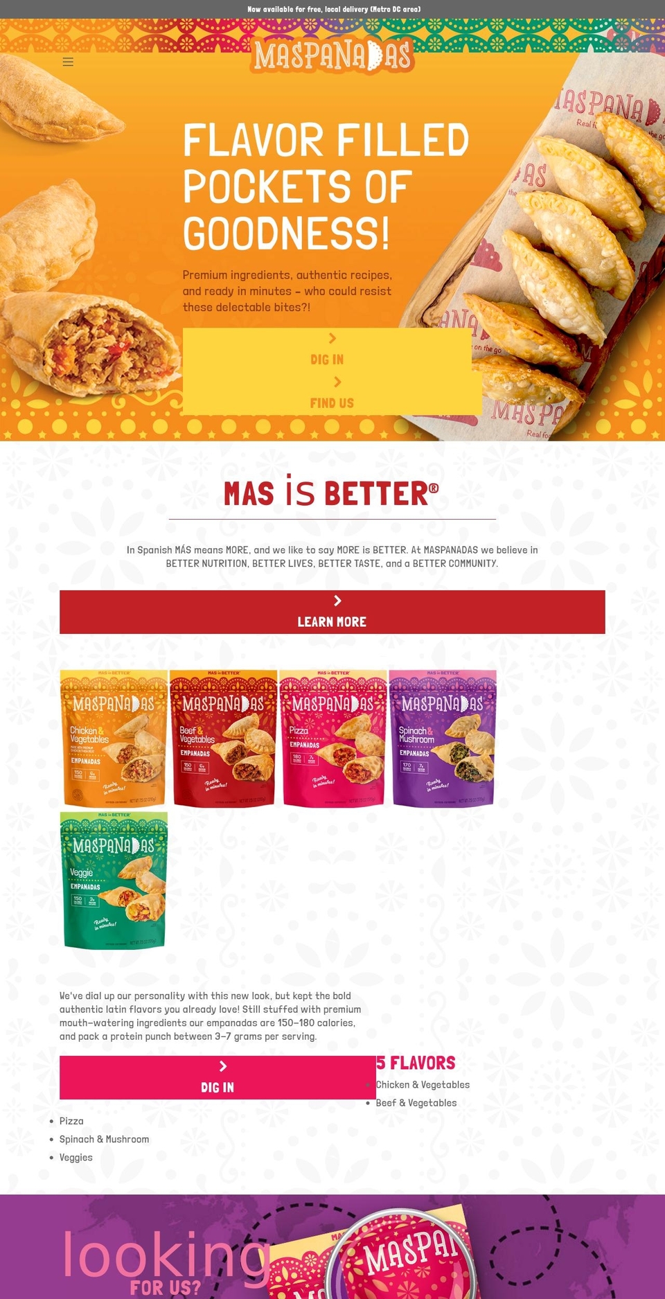 maspanadas.com shopify website screenshot