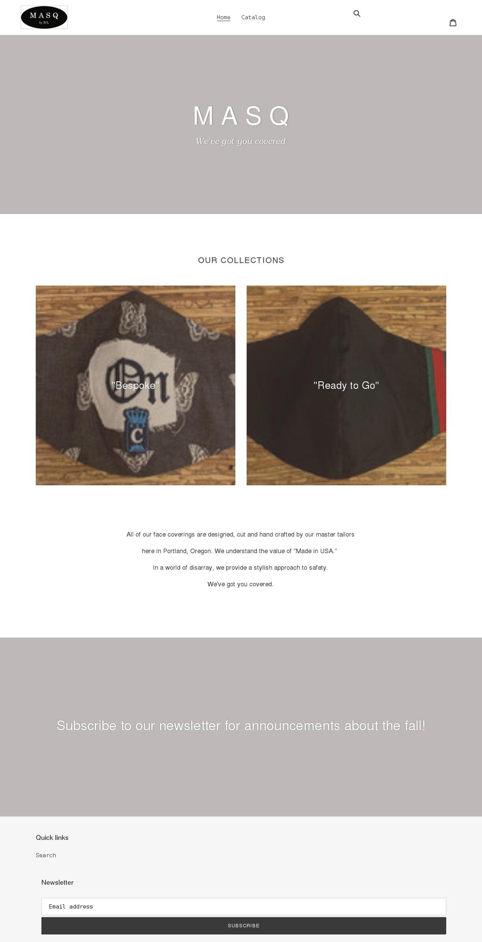 masq-collier.com shopify website screenshot