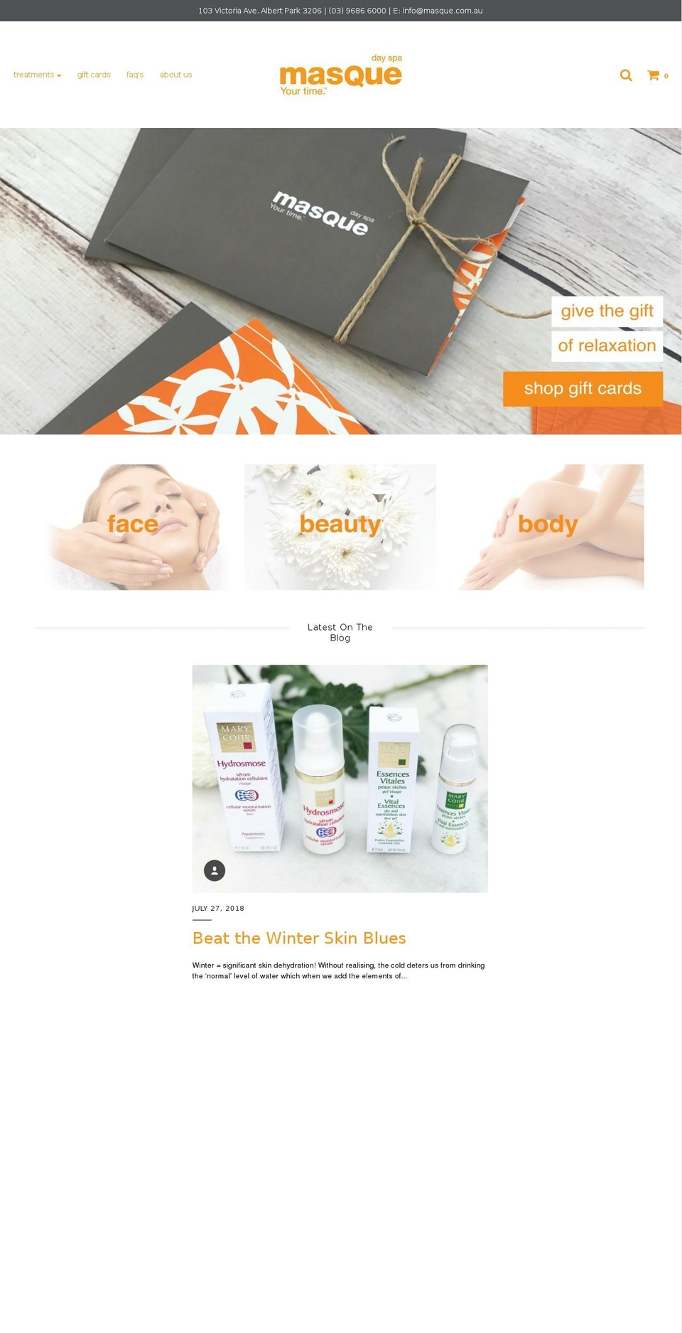 masque.com.au shopify website screenshot