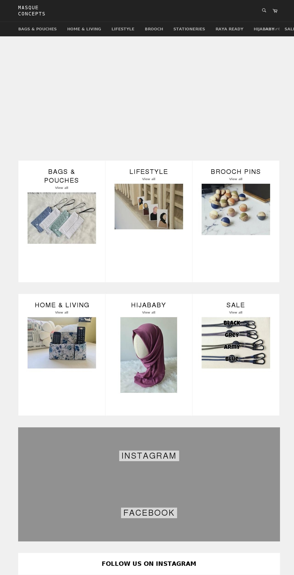 masqueconcepts.com shopify website screenshot