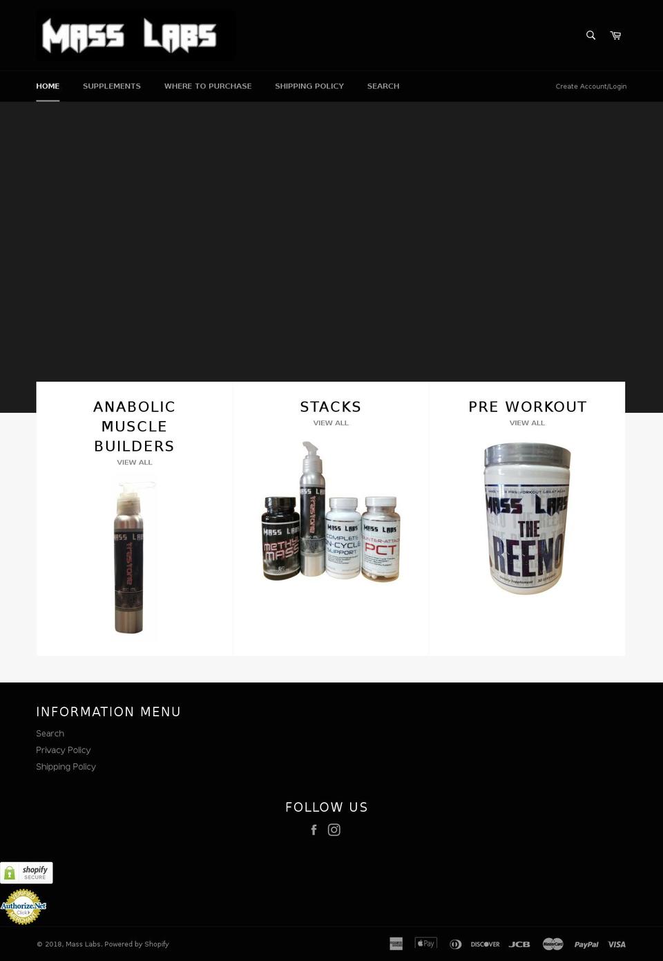 mass-labs.com shopify website screenshot