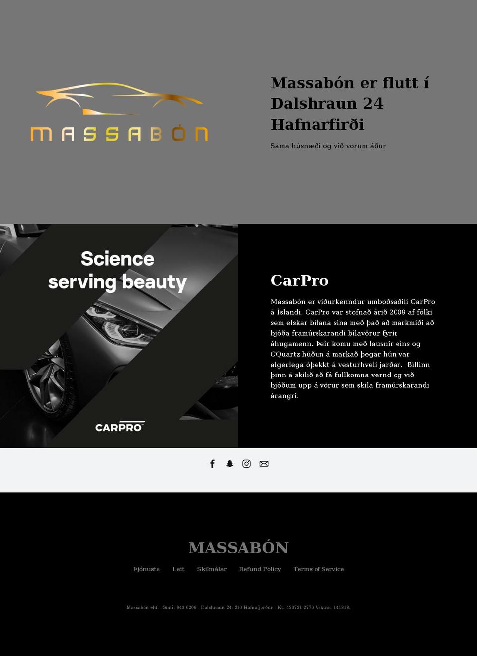 massabon.is shopify website screenshot