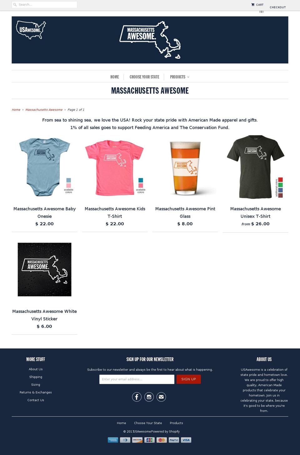 massachusettsawesome.com shopify website screenshot