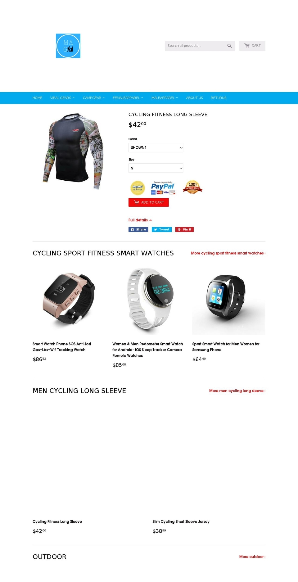 massactivegear.com — Shopify storefront screenshot