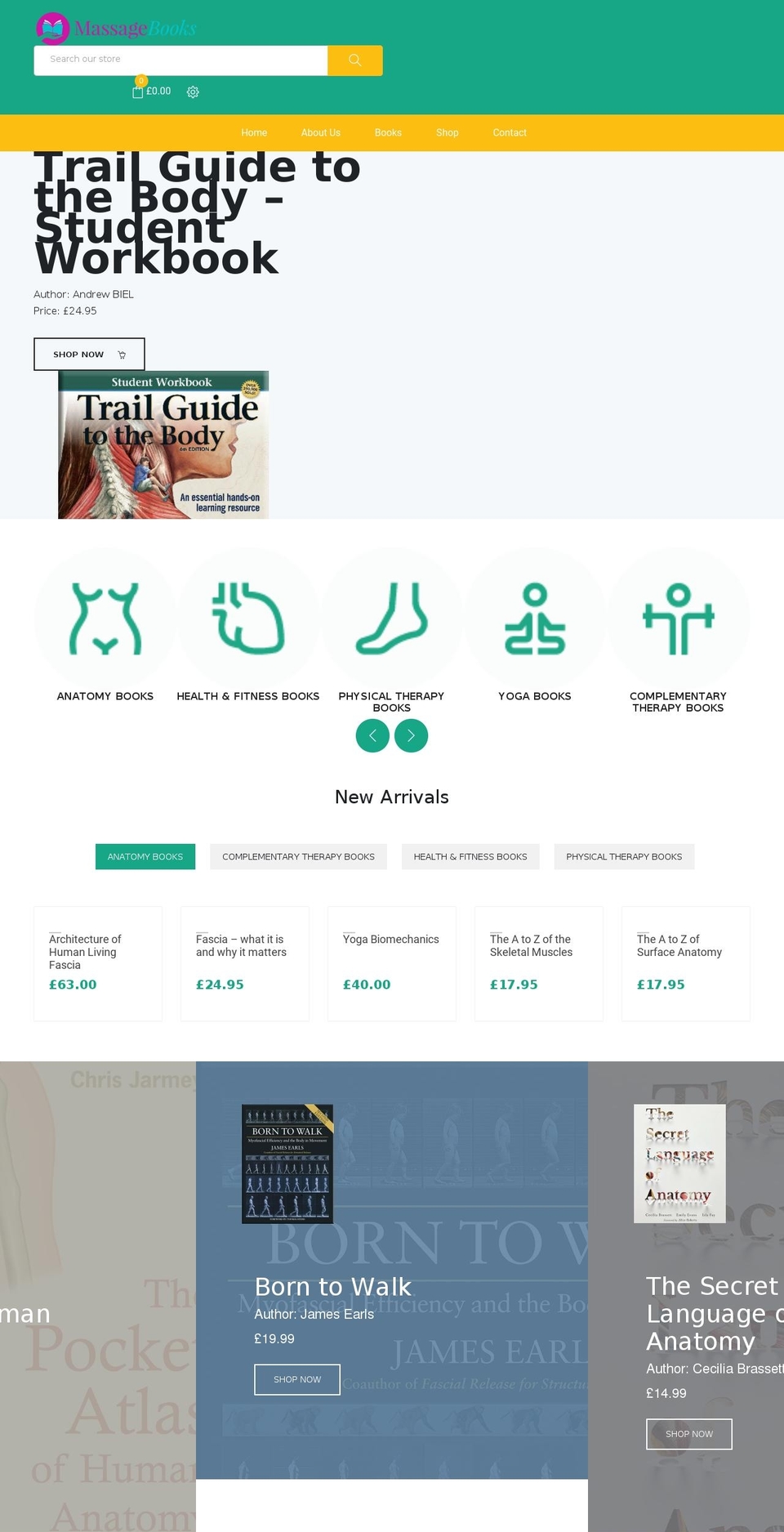 massagebooks.co.uk shopify website screenshot