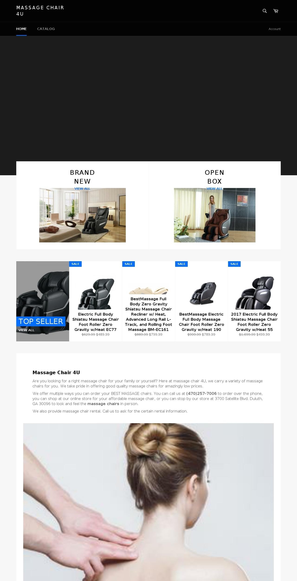 massagechair4u.com shopify website screenshot