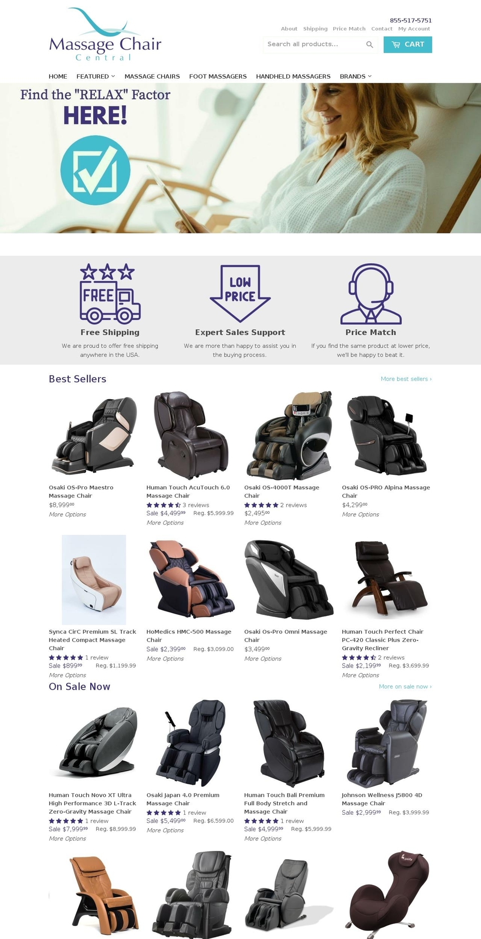 dsl-theme-sept3 Shopify theme site example massagechaircentral.com