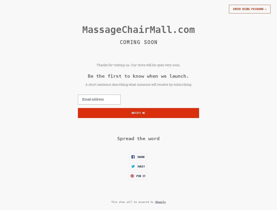 massagechairmall.com shopify website screenshot