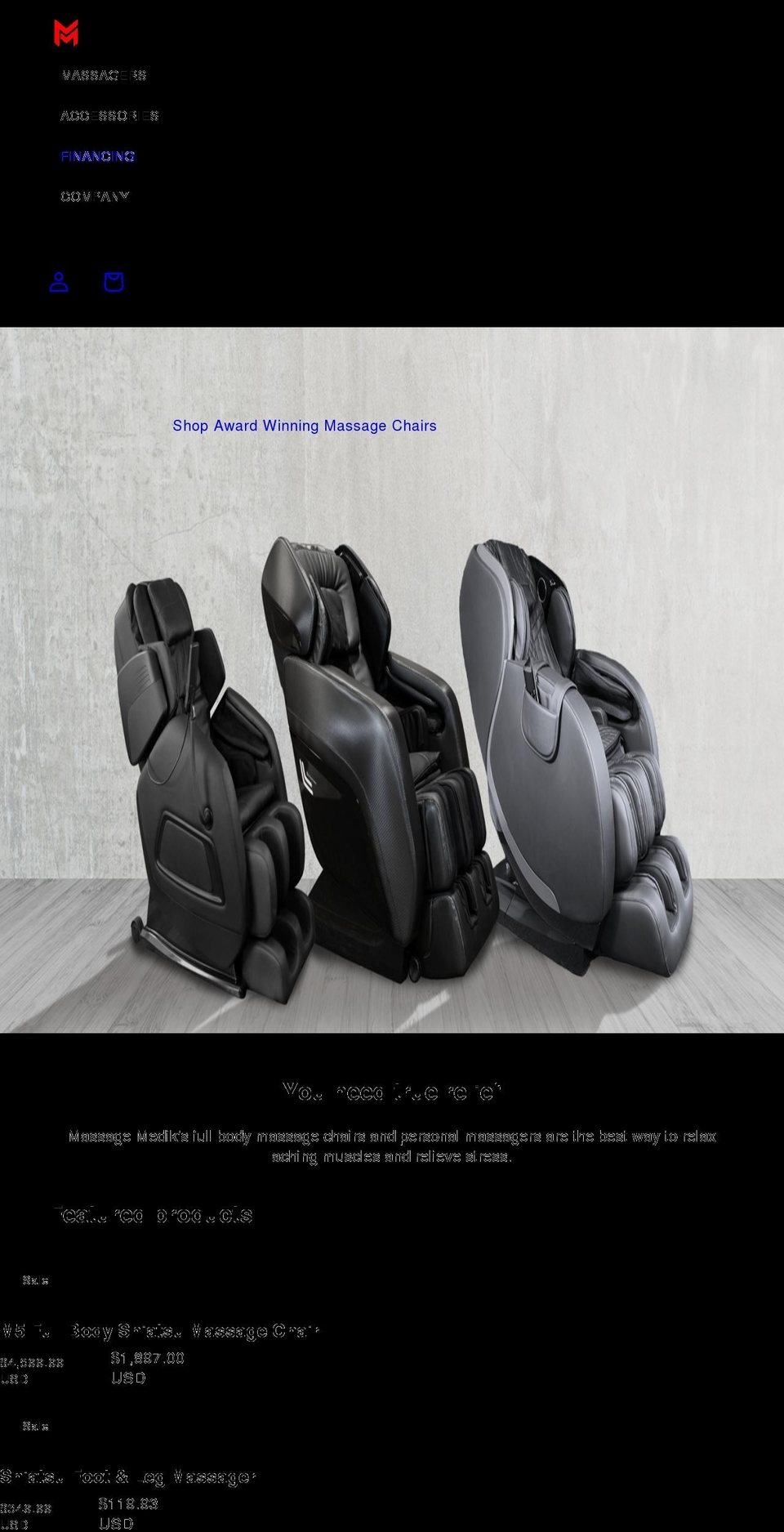 massagemedik.com shopify website screenshot