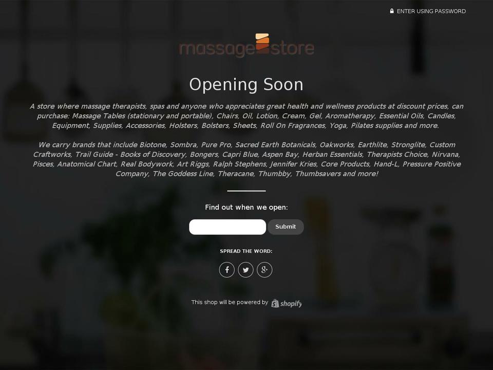 massagestore.com shopify website screenshot