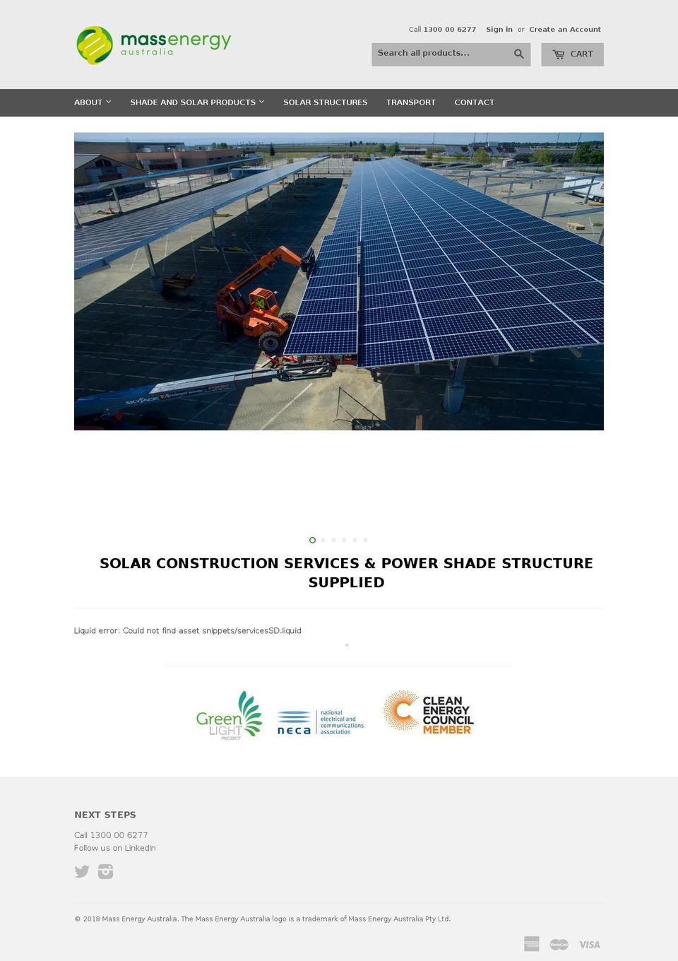 massenergy.com.au shopify website screenshot