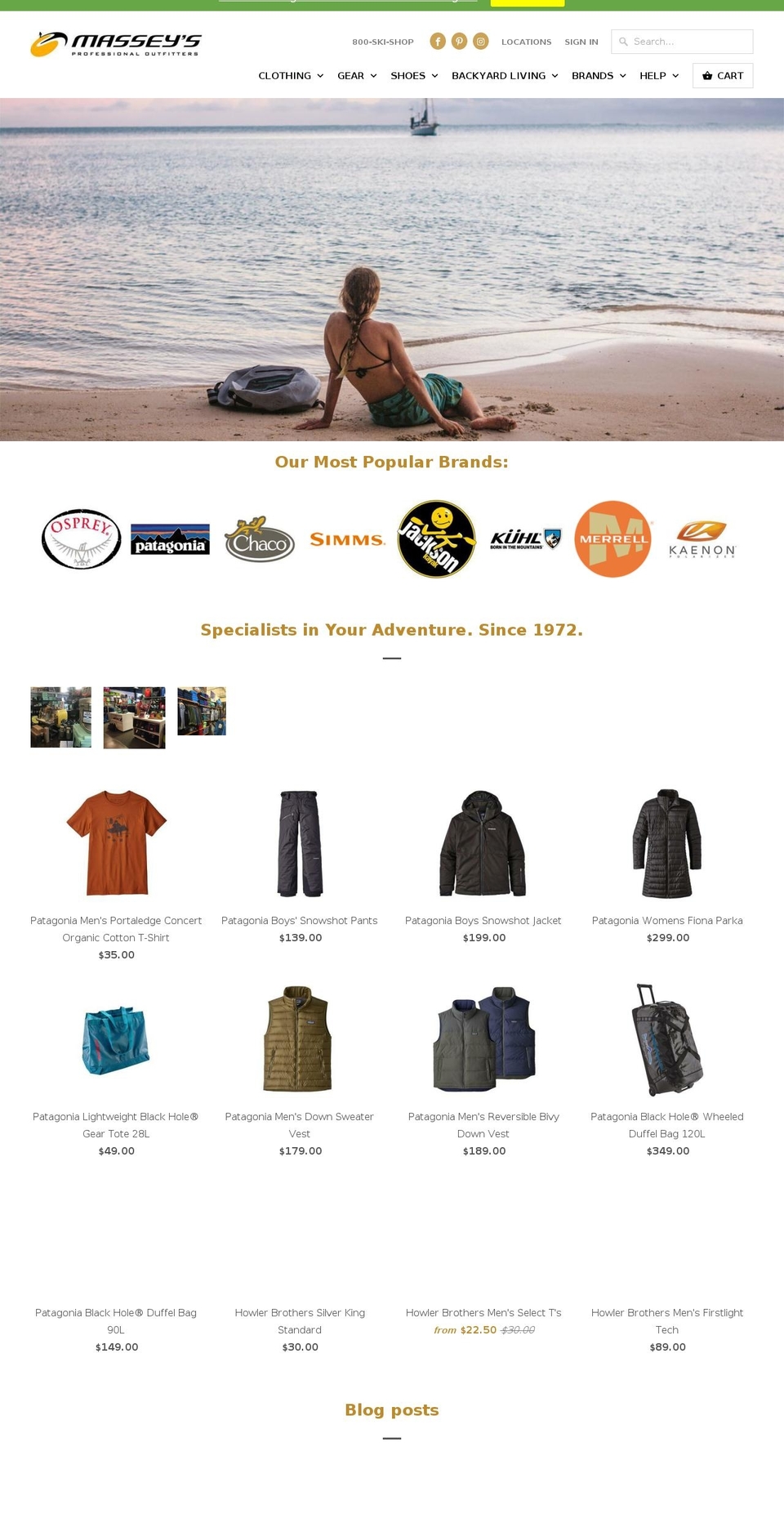 masseys.net shopify website screenshot
