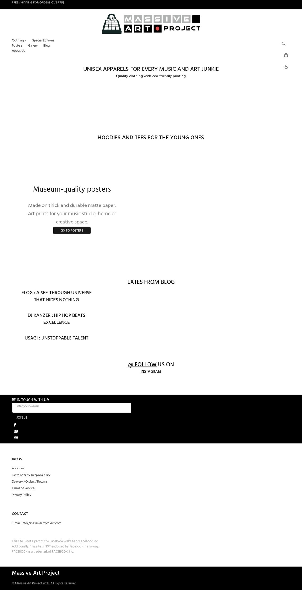 massiveartproject.com shopify website screenshot