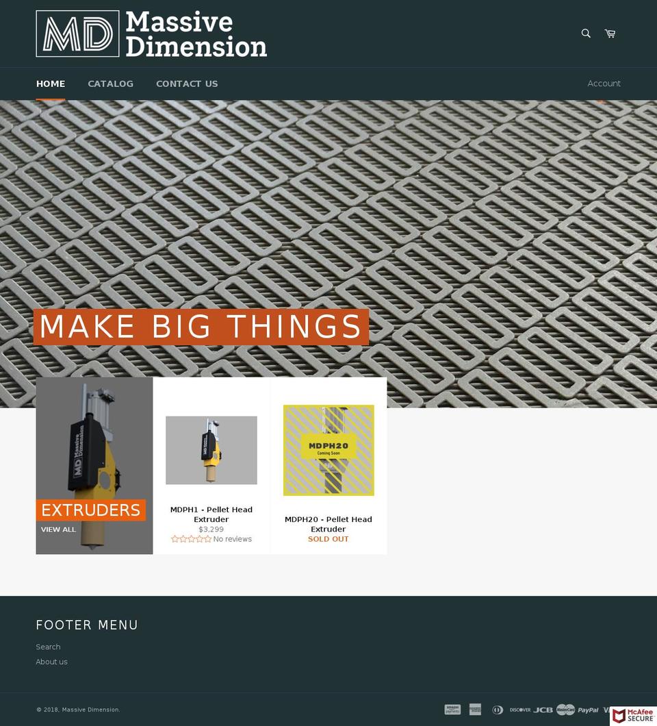 massivedimension.com — Shopify storefront screenshot