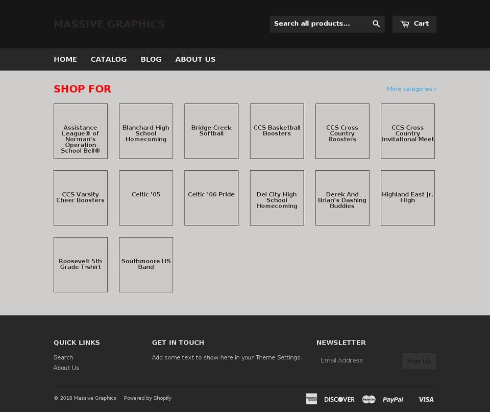 massivegraphicsstore.com — Shopify storefront screenshot