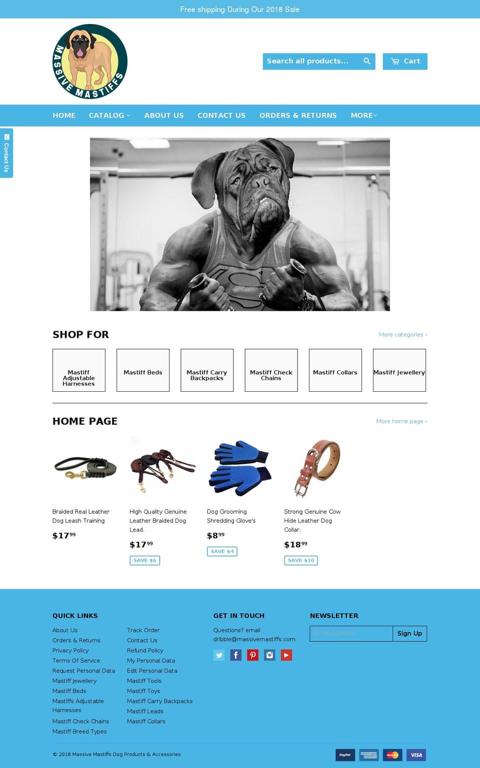 massivemastiffs.com — Shopify storefront screenshot
