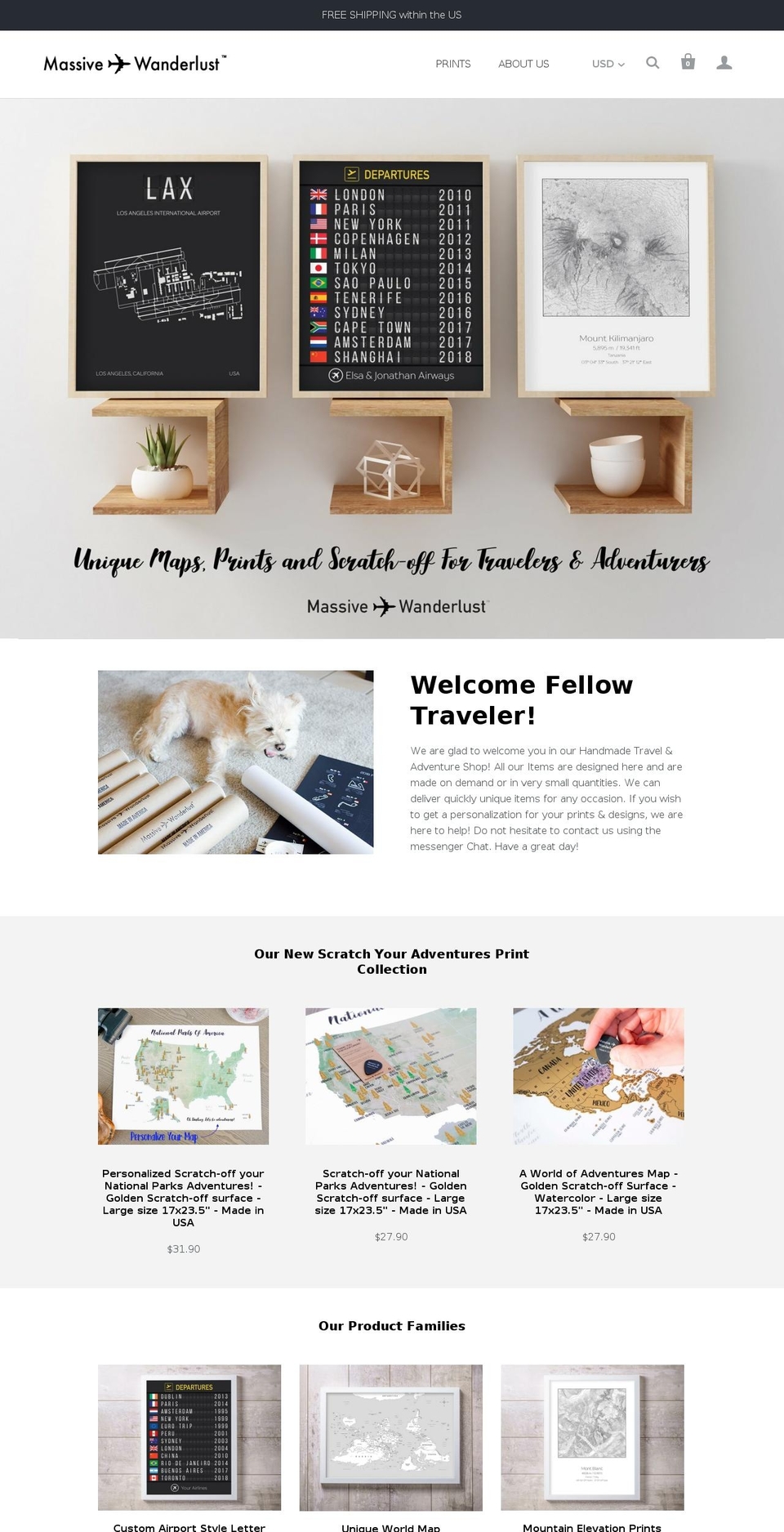 massivewanderlust.com — Shopify storefront screenshot