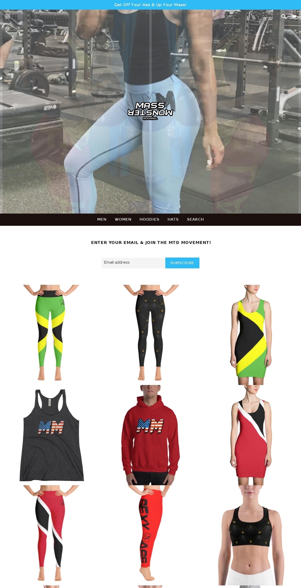 massmonsterapparel.com — Shopify storefront screenshot