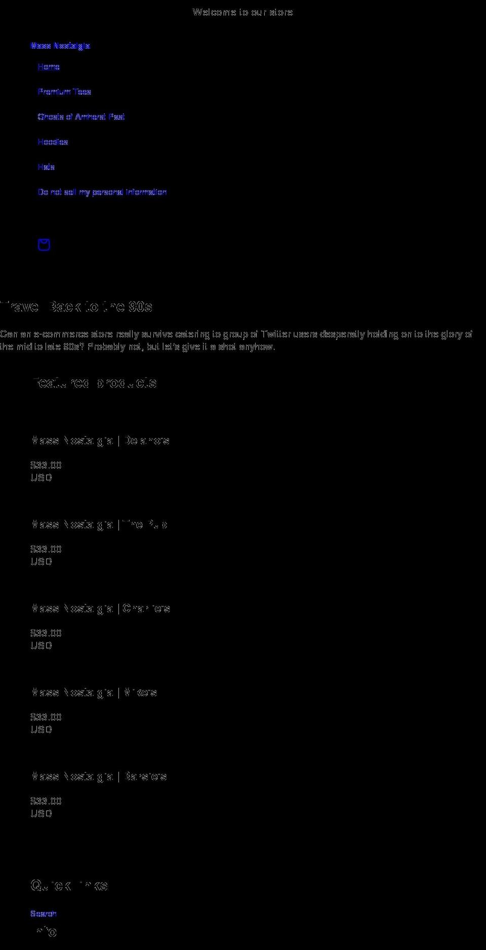massnostalgia.com shopify website screenshot