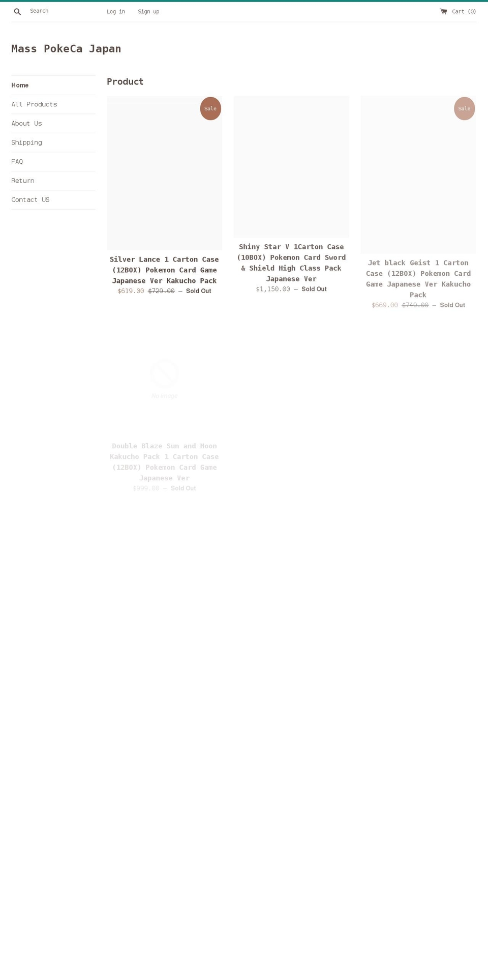 masspokecajapan.com shopify website screenshot