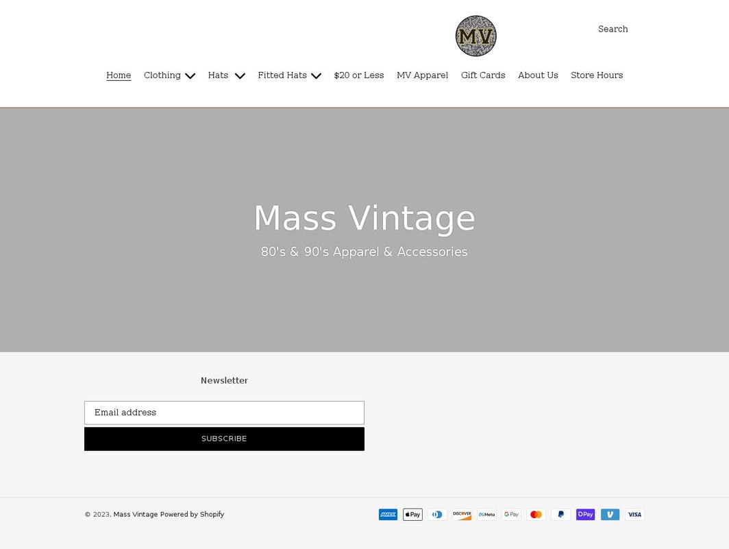 massvintage.com shopify website screenshot