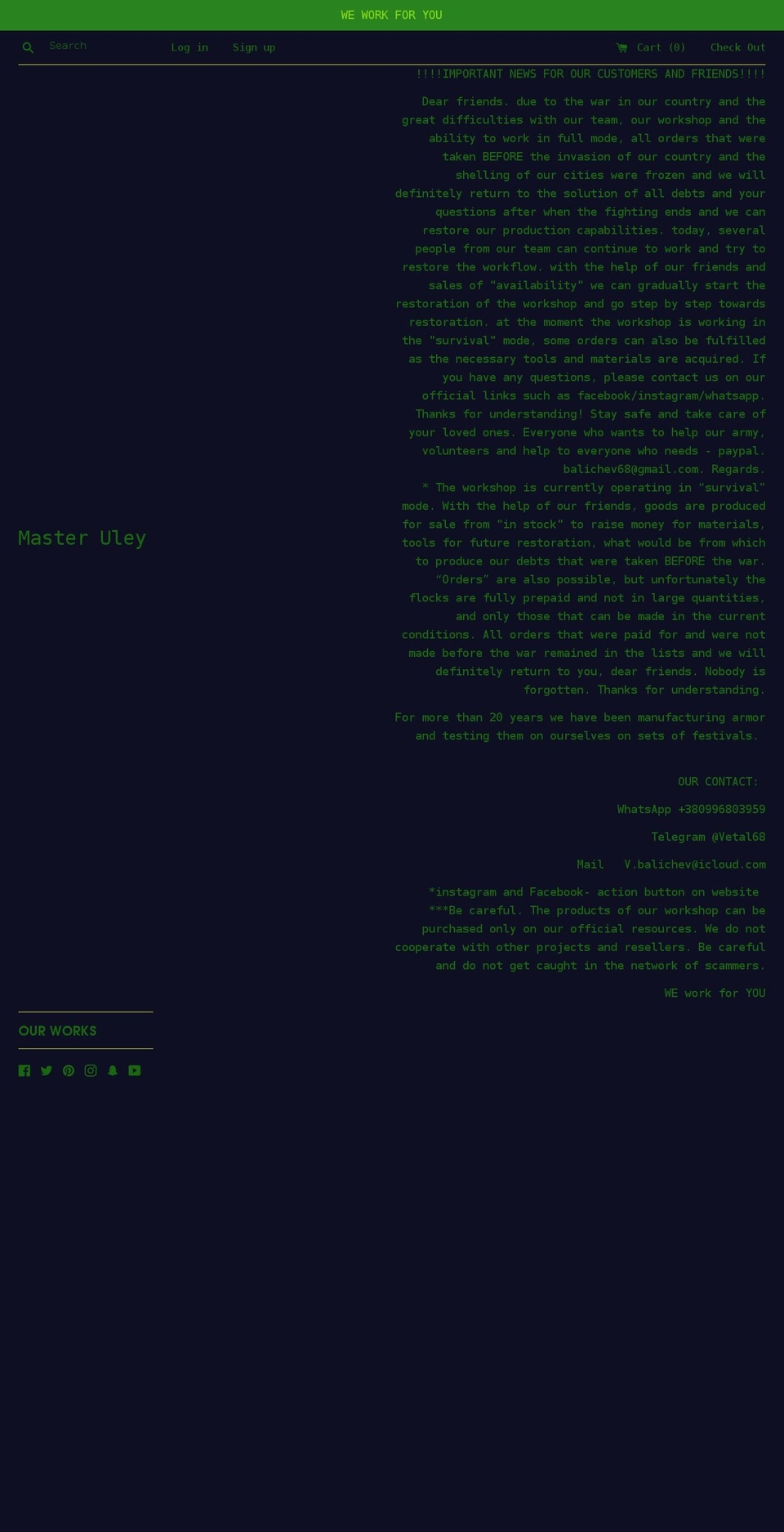 master-uley.com shopify website screenshot